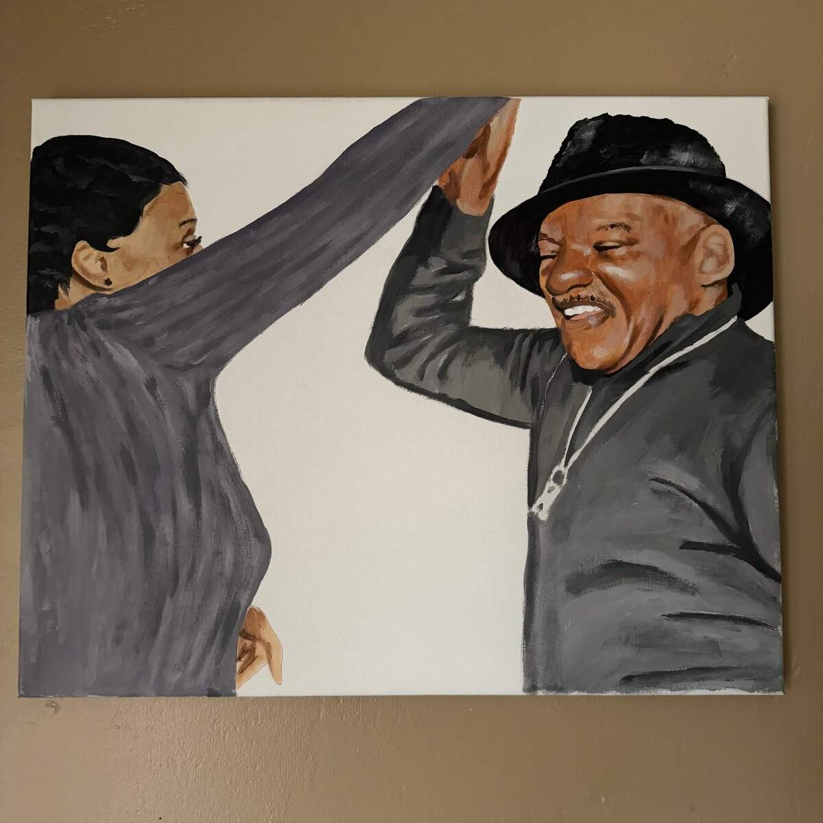 Tribute portrait of Johnny Hurd painted by Deaunte Thomas.