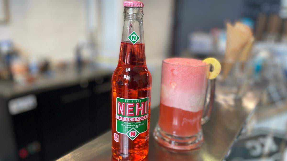 A Boy Scout (Nehi peach soda and vanilla ice cream) at the recently opened Fountain City Scoops and Floats.