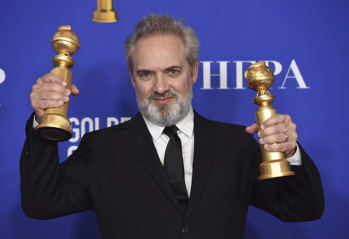 Sam Mendes won Golden Globes for best director for a movie and best picture-drama for “1917.”