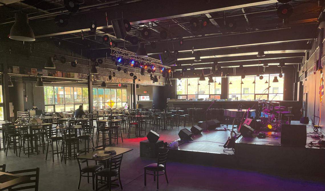 The 8,000-square-foot space at Jukebox Heroes features two full bars, a stage and room for nearly 400 guests.