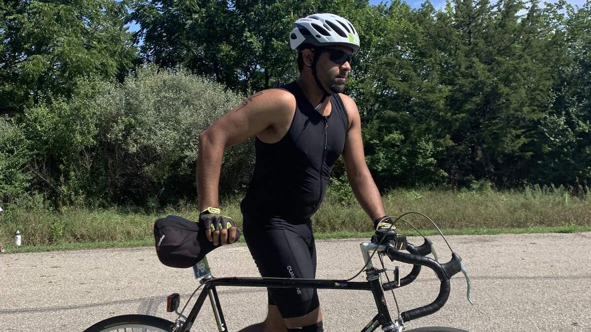 Nakul Bhargava, of Overland Park, is new to the triathlons, but he’s jumping into training with enthusiasm.