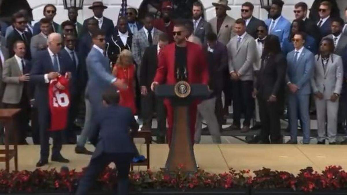 Travis Kelce was about to address the nation.