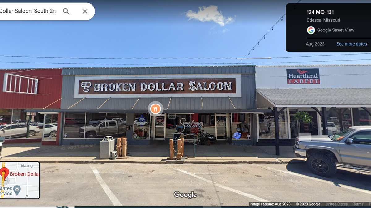 The Broken Dollar Saloon at 124 S. 2nd St. in Odessa seen in a Google Maps Street View image.
