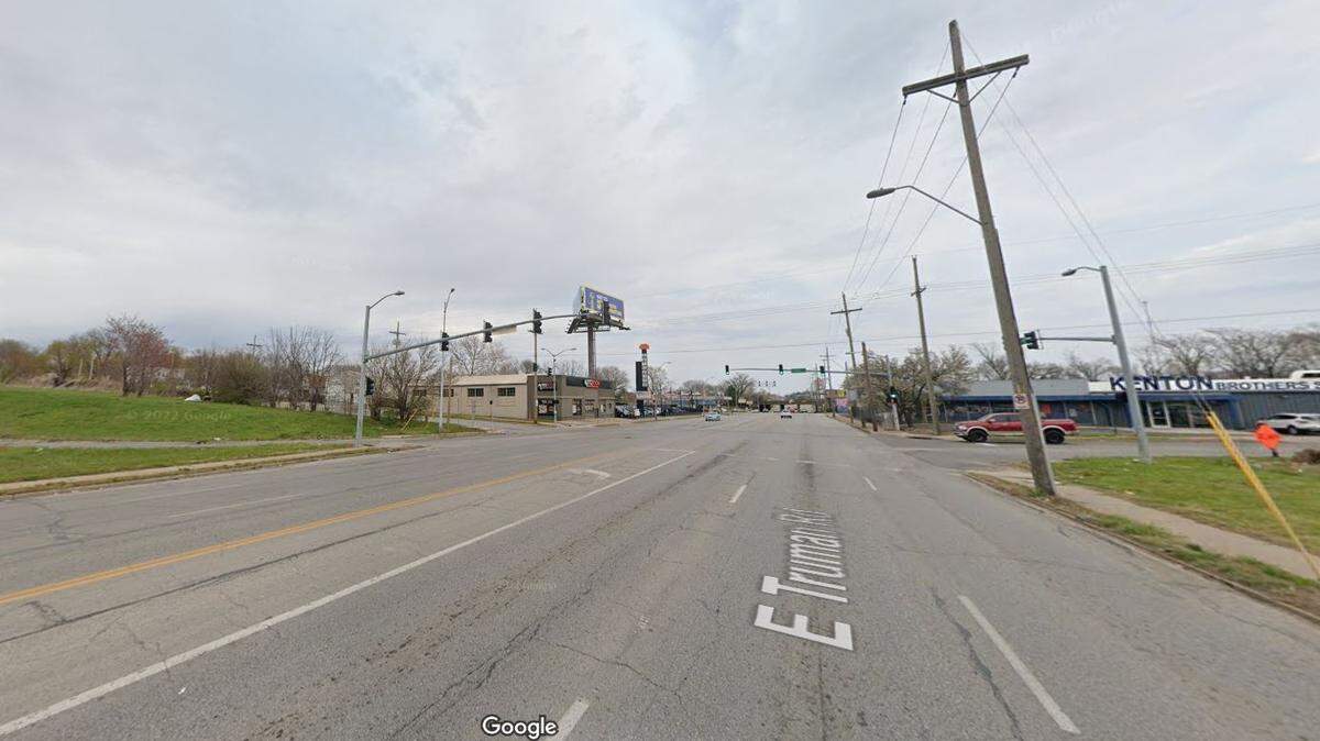 A motorcyclist died in a collision with a BMW sports sedan that was traveling at a high speed early Monday at the intersection of Truman Road and Indiana Avenue. This Google Maps Street View image of the area is from 2022.
