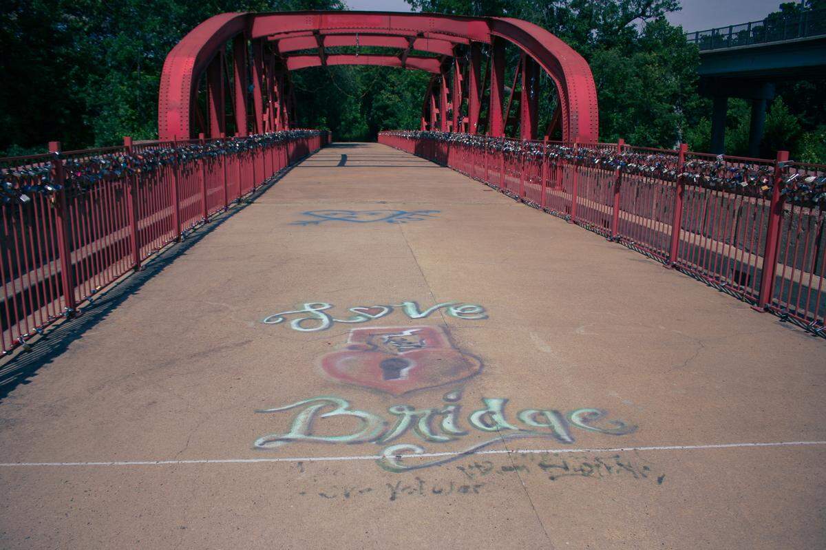 Old Red Bridge in Minor Park, or as Kansas Citians know it, ‘Love Bridge’.