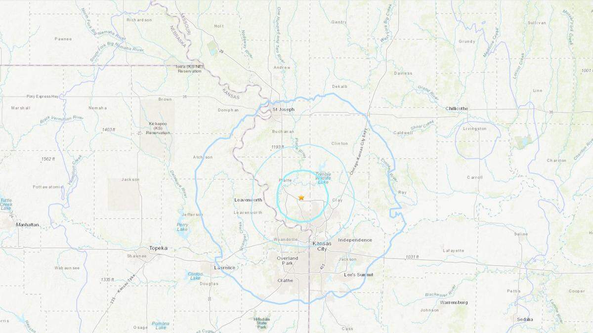 A small earthquake with an epicenter near the village of Ferrelview in Platte County, Missouri, was felt in parts of the Kansas City metro area, according to U.S. Geological Survey.