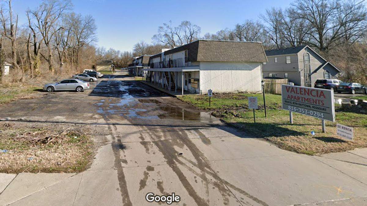 Two women were in the hospital after a shooting at an apartment complex in Raytown, police said. The extent of their injuries was not known. This Google Maps Street View image of the area is from 2019.