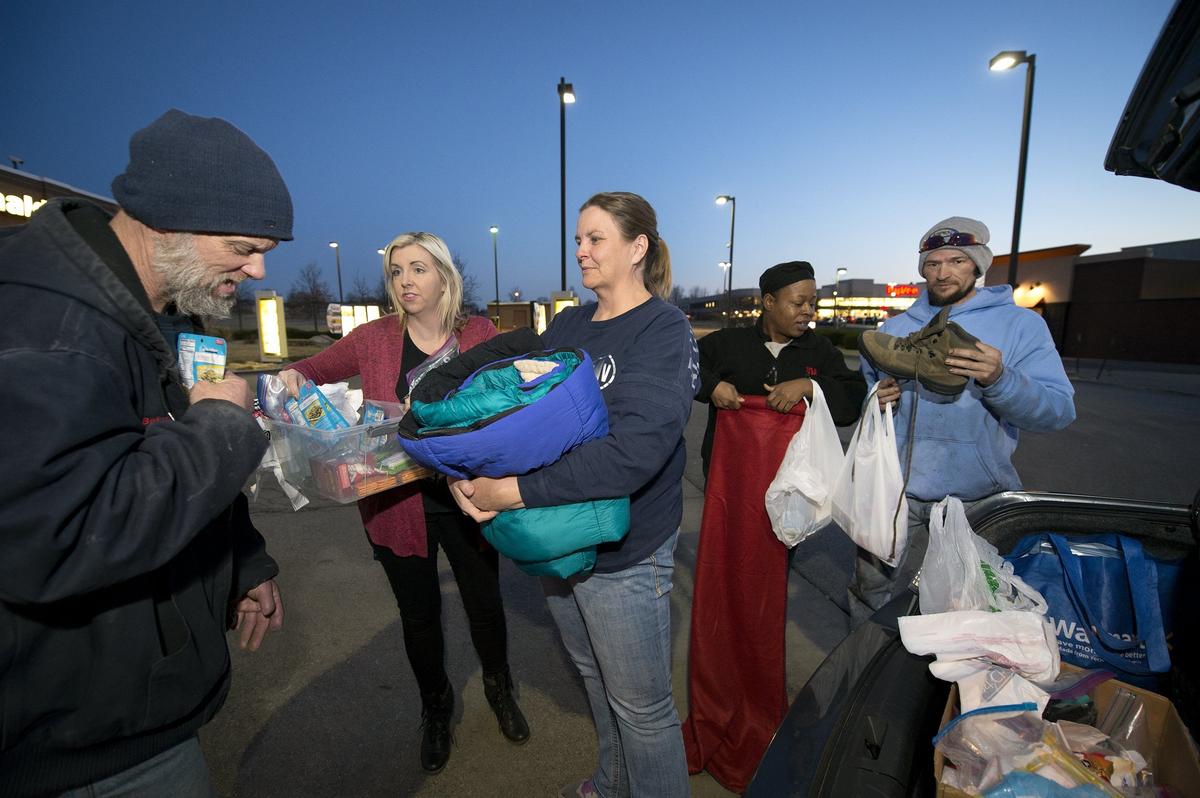 Last year, advocates handed out food, blankets and supplies to homeless adults in Olathe, who have no shelter to stay at this winter.