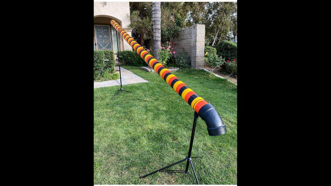 Dr. Gabe Schifman plans to hand out Halloween candy using a homemade candy chute, like this one created by a friend.