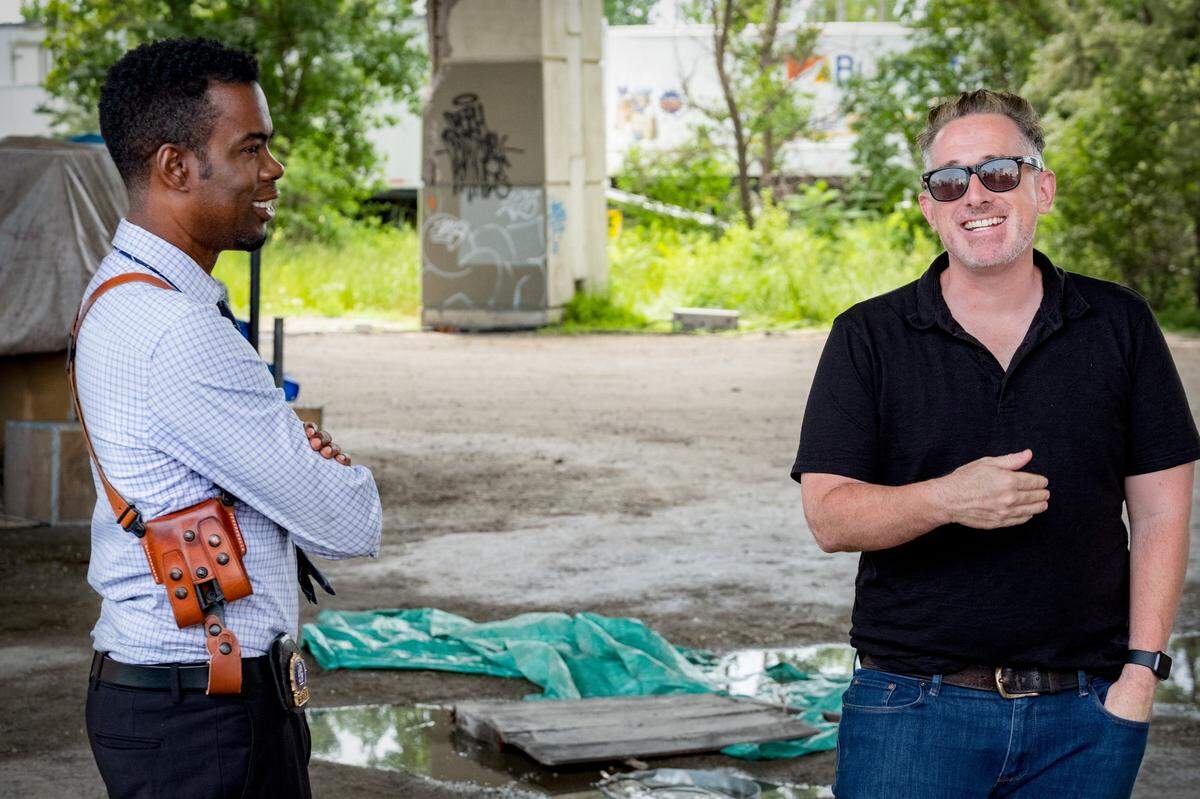 Chris Rock, left, who executive produced and stars in “Spiral,” chose “Saw” veteran Darren Bousman to return to the franchise to direct.