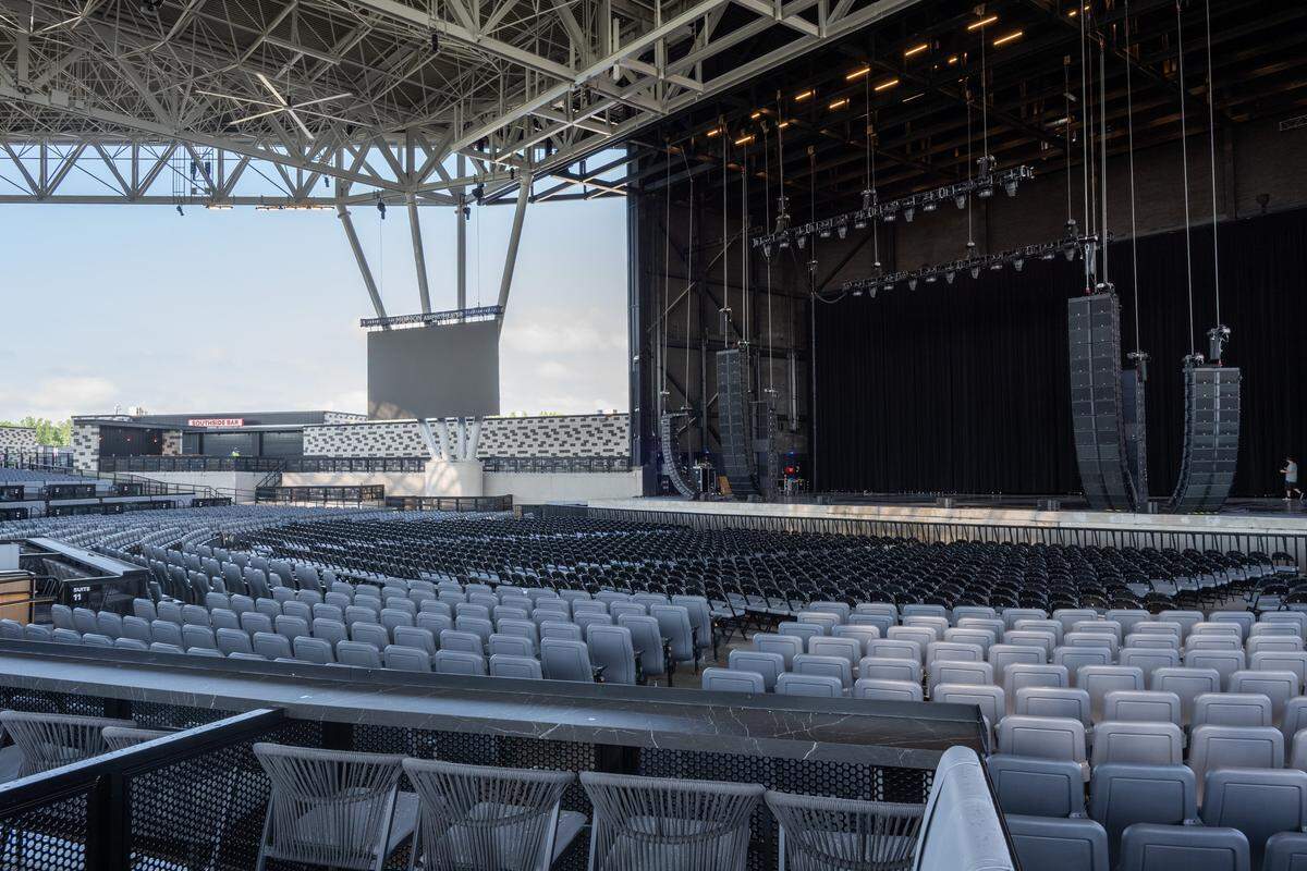 Stage view inside Morton Amphitheater, the Kansas City area's newest music venue, on Monday, June 1st, 2026, in Riverside.