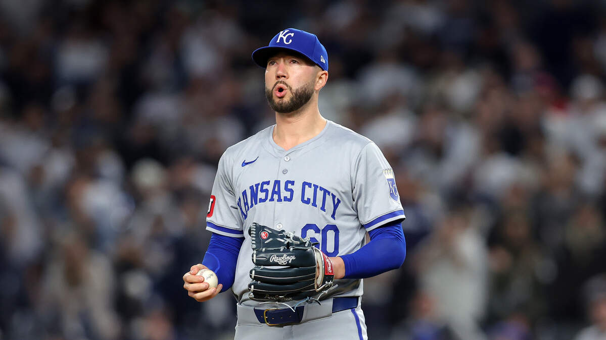 Kansas City Royals pitcher Lucas Erceg, seen here, and his wife, Emma, have announced she is pregnant with their first child. Six of the team’s pitchers are new fathers or soon-to-be dads.