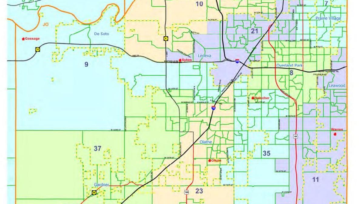 A Kansas Senate committee advanced its map redrawing Senate districts.