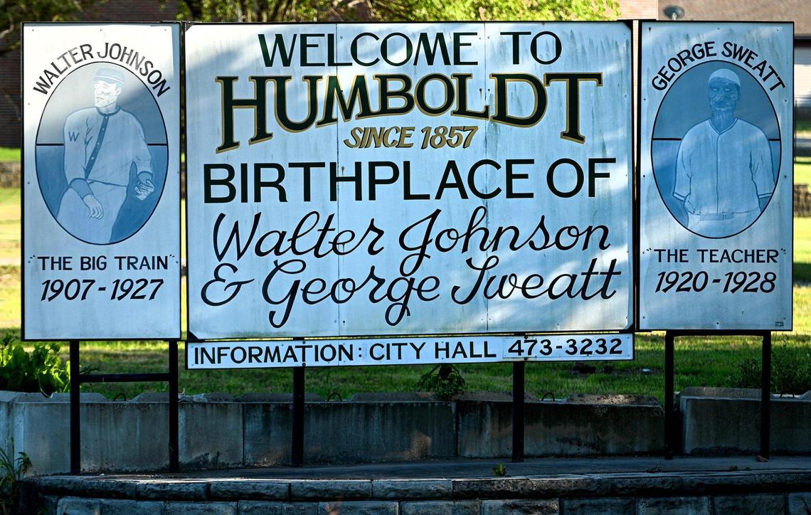 This sign greets visitors as they enter Humboldt, Kansas.