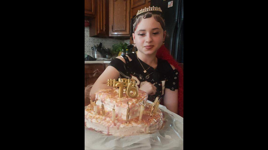 Traelynn Sibley blowing out the candles for her 16th birthday. Traelynn was shot-and-killed while at a sleepover in the 3600 Norton Avenue earlier this month.