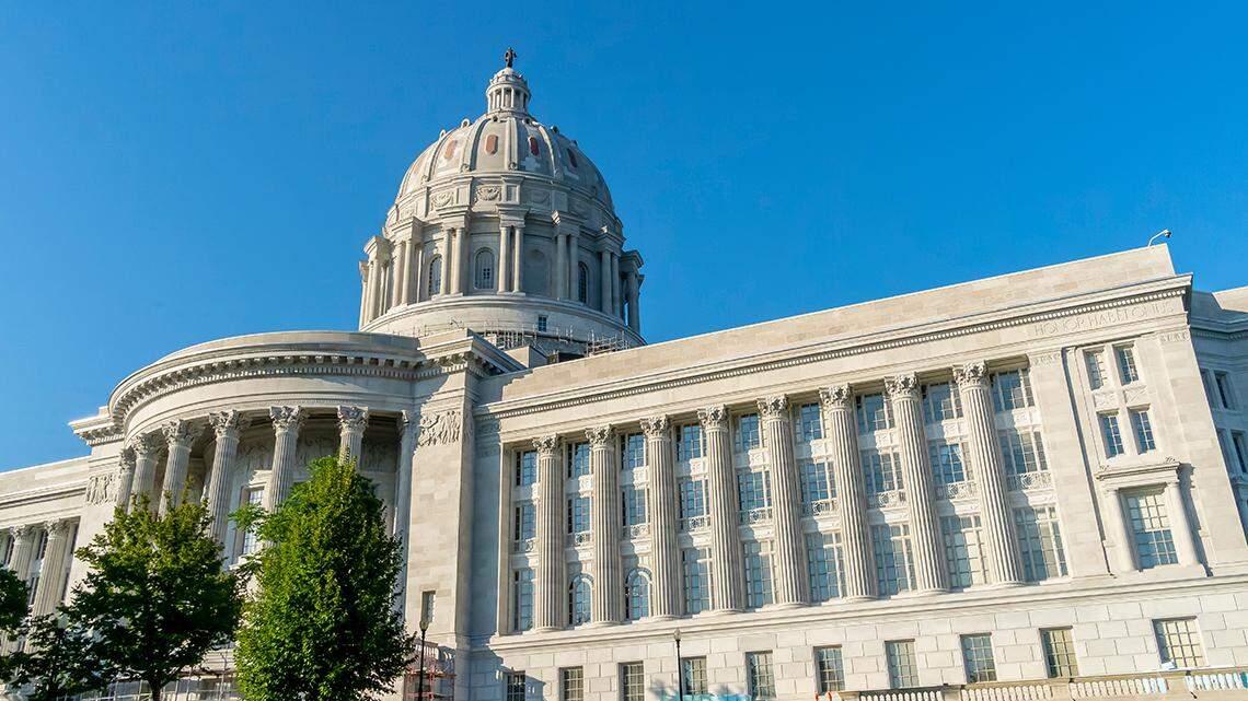 August 26, 2020 - Jefferson City, Missouri, USA: The Missouri State Capitol located in Jefferson City and it is the third capitol in the city after the other two were demolished