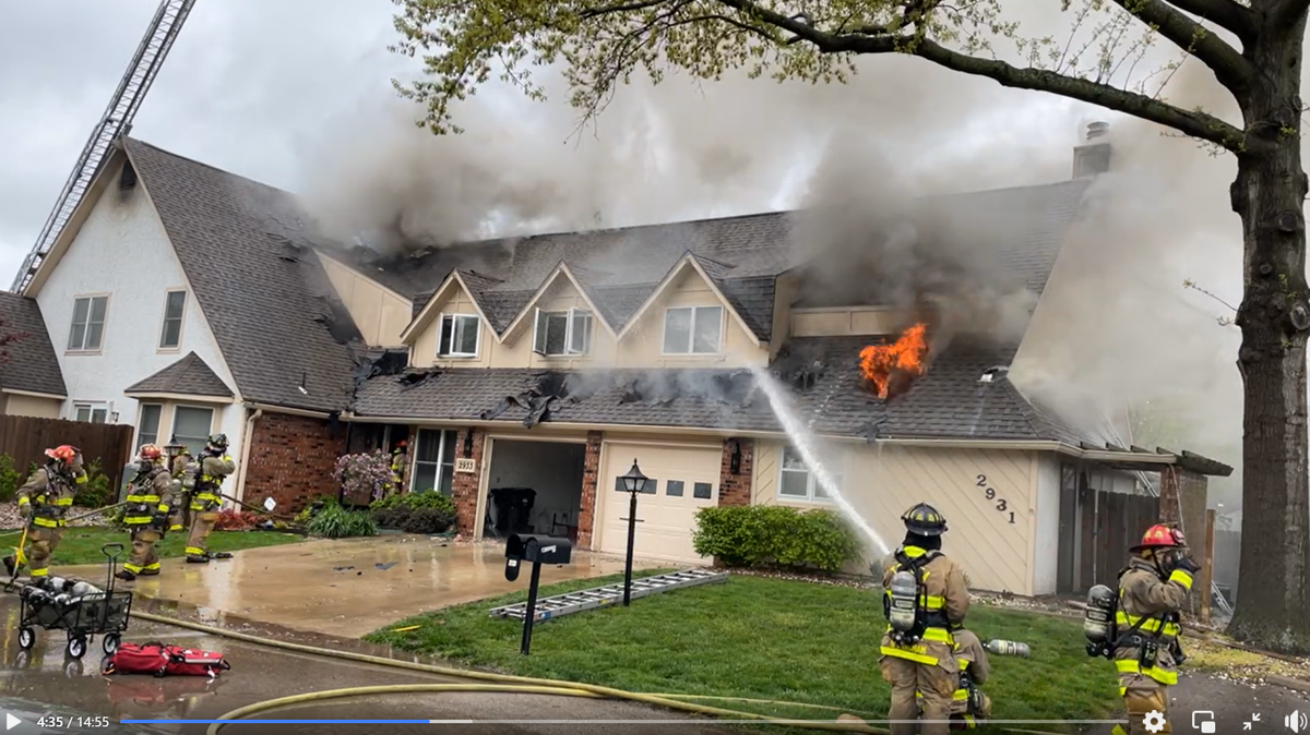 A lightning strike ignited a house fire in southwest Topeka, officials said.