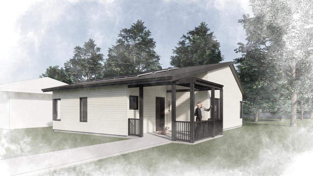 A rendering of a pre-approved bungalow design in Kansas City.