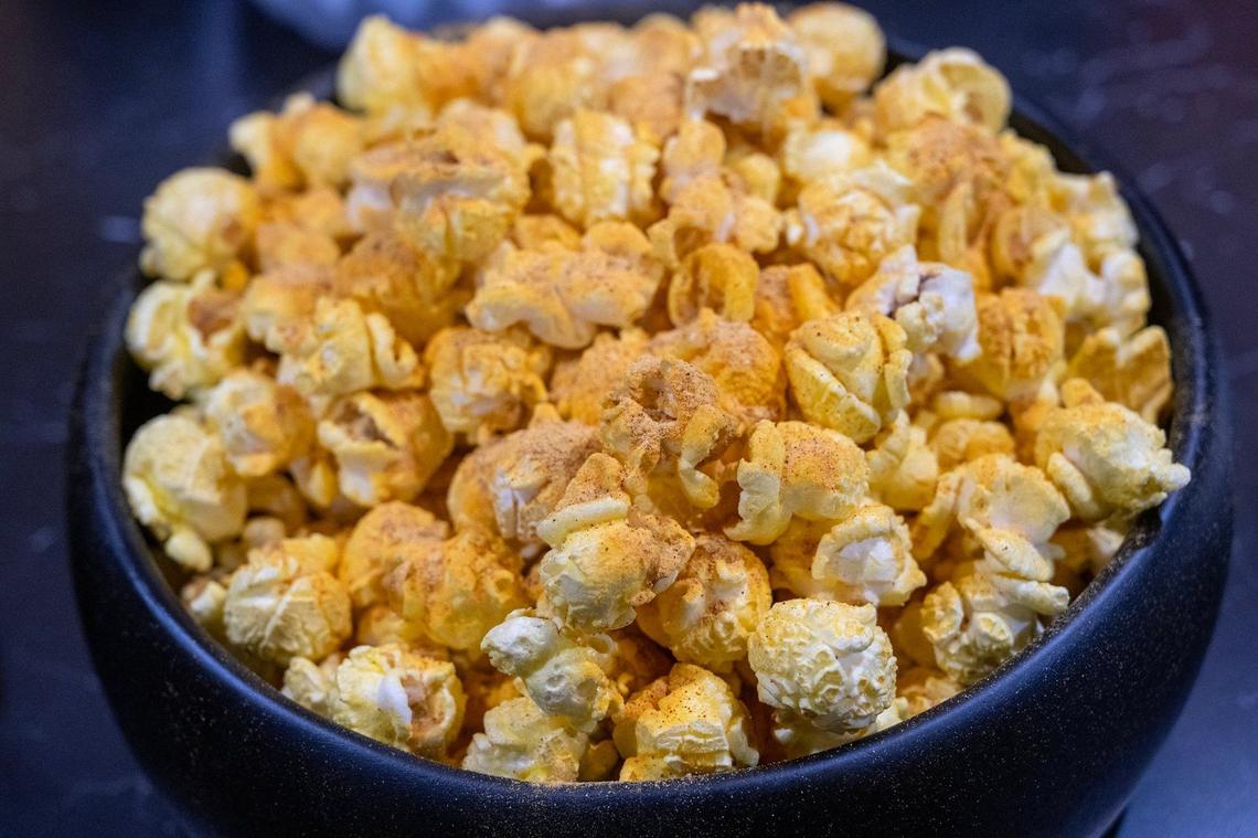 Sack Nation Popcorn is a new offering from Aramark for the general concessions at GEHA Arrowhead Stadium. The item features Arrowhead popcorn topped with a cheesy, barbecue seasoning.