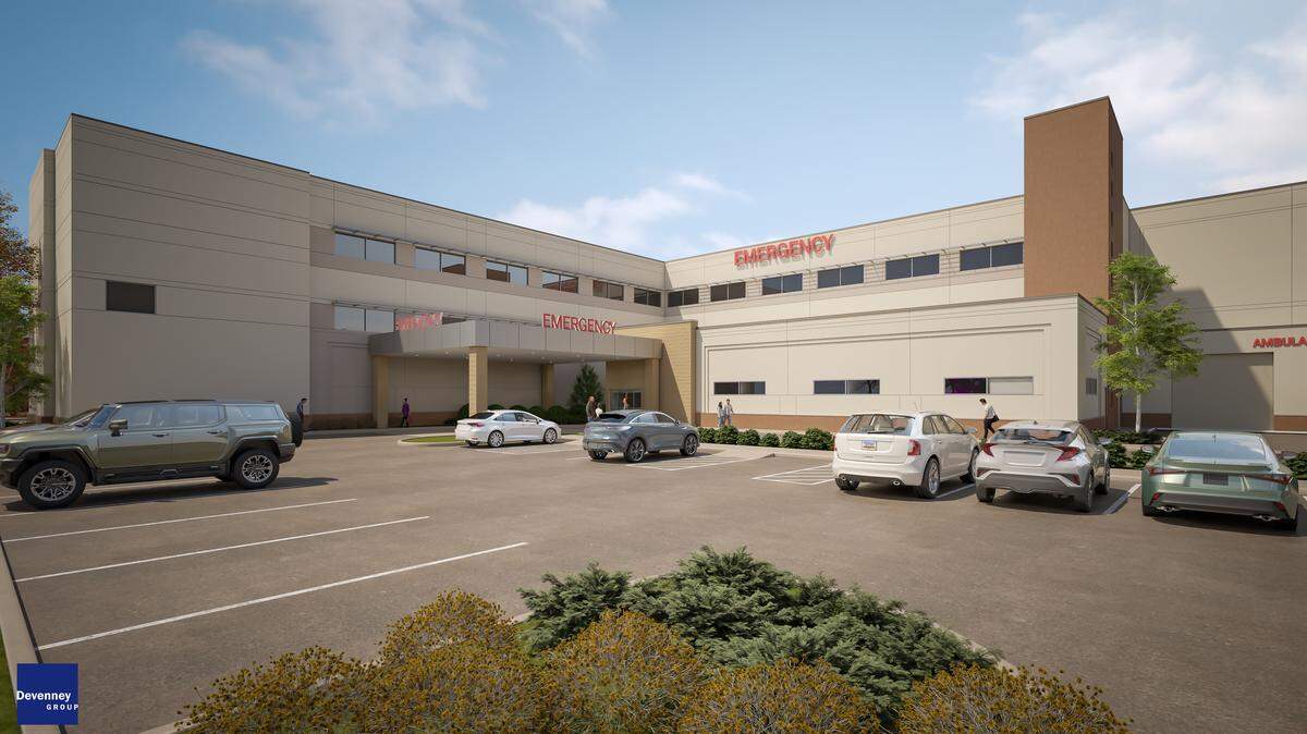The renovated emergency department, pictured in this architect’s rendering, will add around 3,500 square feet and an additional nine patient beds.