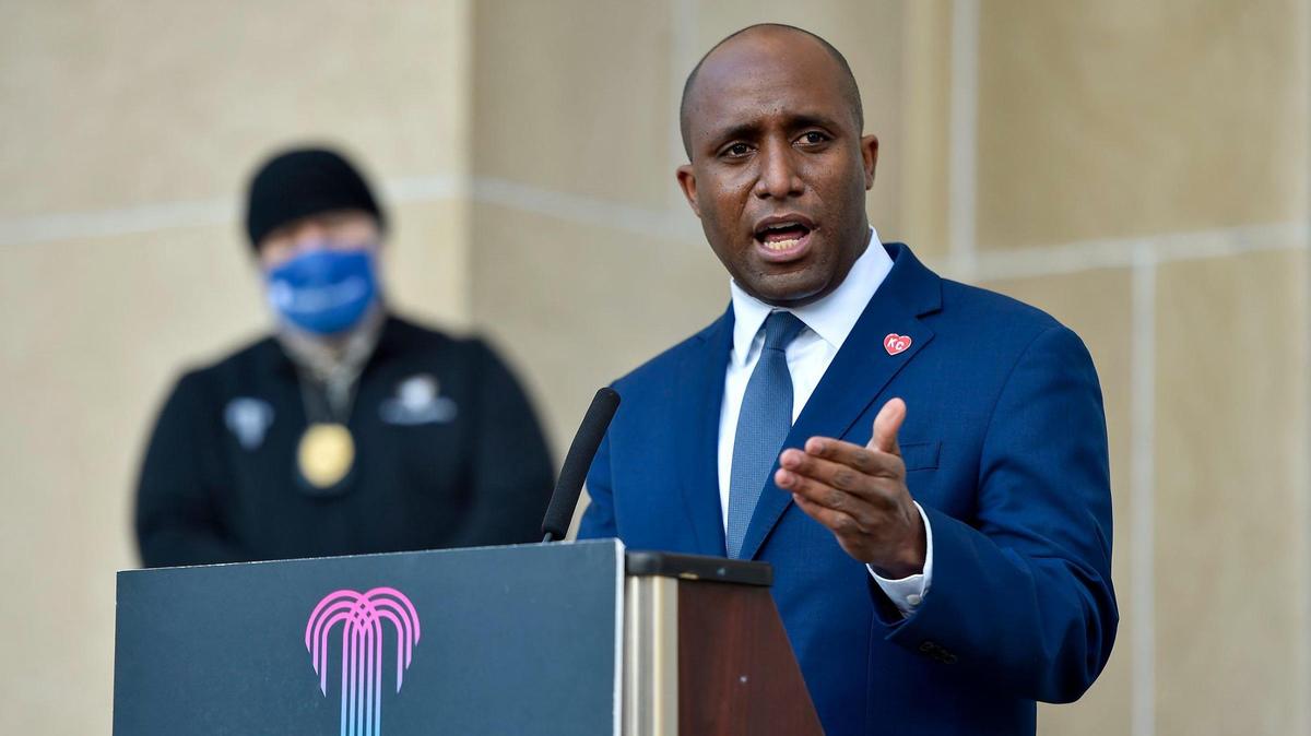 Kansas City Mayor Quinton Lucas at a press conference outside City Hall on Wednesday, Jan. 13, 2021. The Mayor said during KCUR’s show Up to Date Tuesday that doing the significant work to welcome refugees from Afghanistan is the right thing for Kansas City to do.