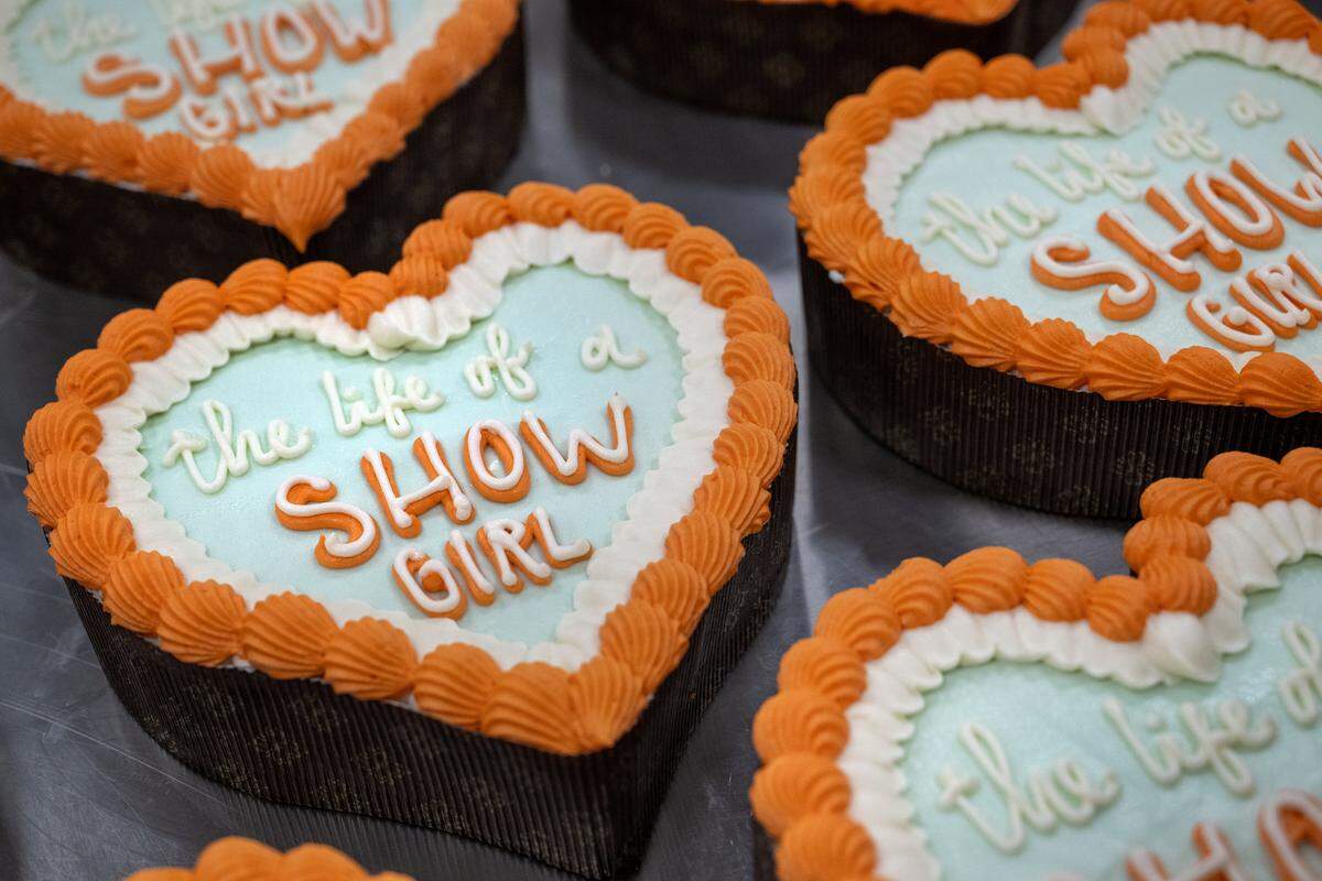 Taylor Swift-themed cakes were being made on Thursday, October 2, 2025, at Dolce Bakery in Prairie Village as the pop star was preparing for the launch of her latest album, “The Life of a Show Girl.” Local bakeries are seeing a significant demand for cookies and cakes to celebrate and singer Chappell Roan.