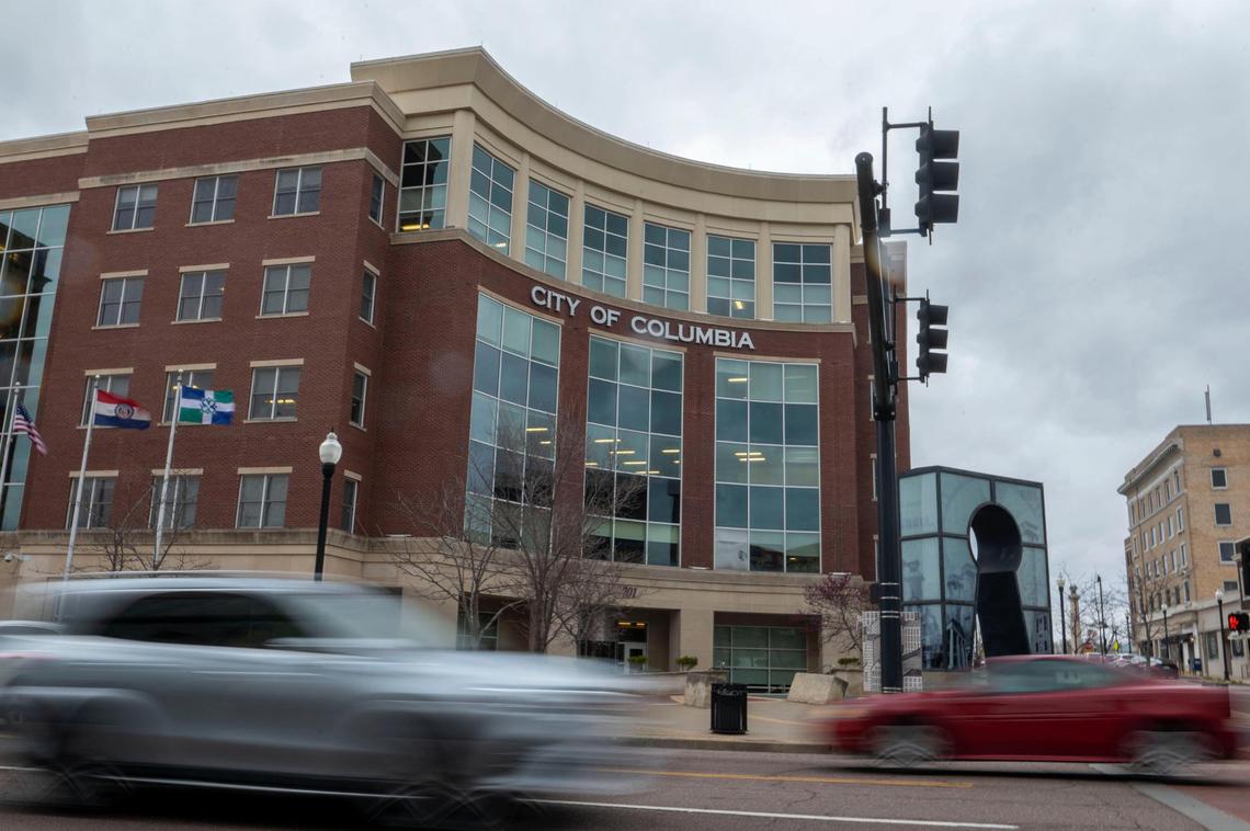 Vehicles drive pass Columbia City Hall. For many years, violent crime in Columbia was low — in 2002 and 2004, no gun homicides were recorded. But that number started to tick up. From 2016 to 2021, 48 people were fatally shot in homicides, with totals reaching 12 in both 2019 and 2020. Community members say the city has not done enough to addressing the rising rates of gun violence.