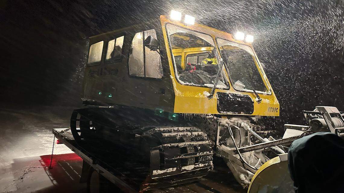 A snowcat was used to rescue a man trapped in the snow, officials in South Dakota said.