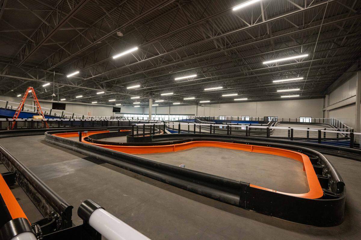 One of the racetracks at the newest location of Andretti Indoor Karting and Games in Overland Park.