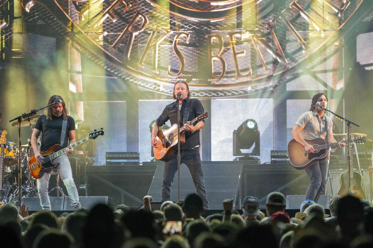 Dierks Bentley performs the song “Lot of Leavin’ Left to Do” during his concert Friday at T-Mobile Center in Kansas City.