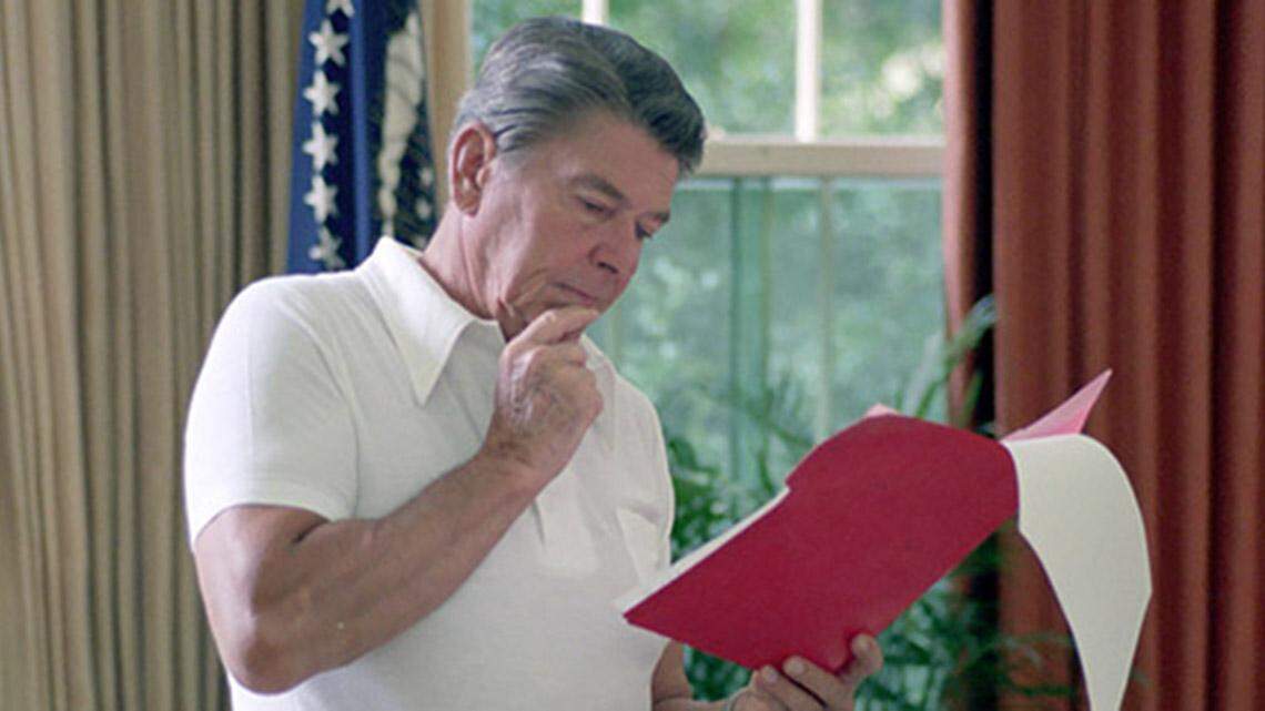 There are more important things to worry about than President Ronald Reagan wearing a polo shirt in the Oval Office.