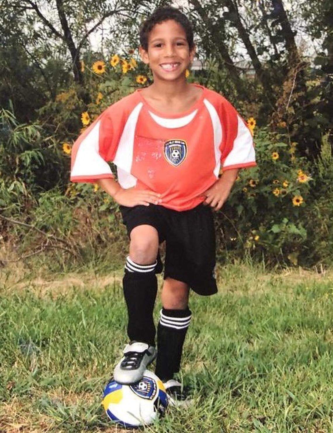 Nicholas Gioacchini during his youth soccer days with Blue Valley Soccer Club team, Orange Stars.