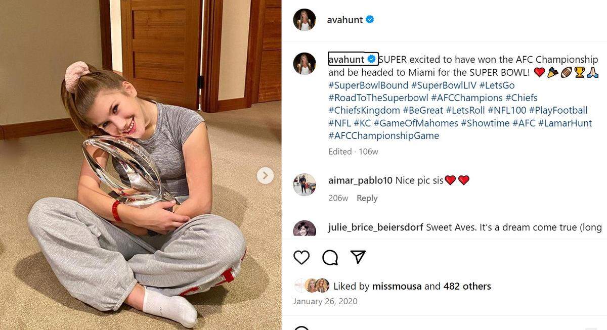 Never cuddled an NFL trophy? Ava Hunt has.