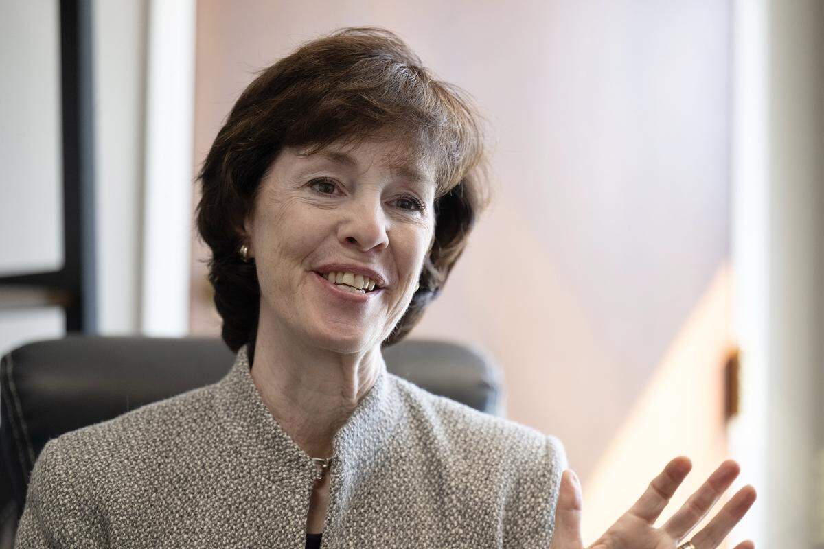 Bridget McCandless, is running for mayor in Independence, Missouri. She answers a question during an interview on Tuesday, March 25, 2026, in Independence. McCandless, a lifelong resident of Independence, she joined the City Council following a special election in 2022.