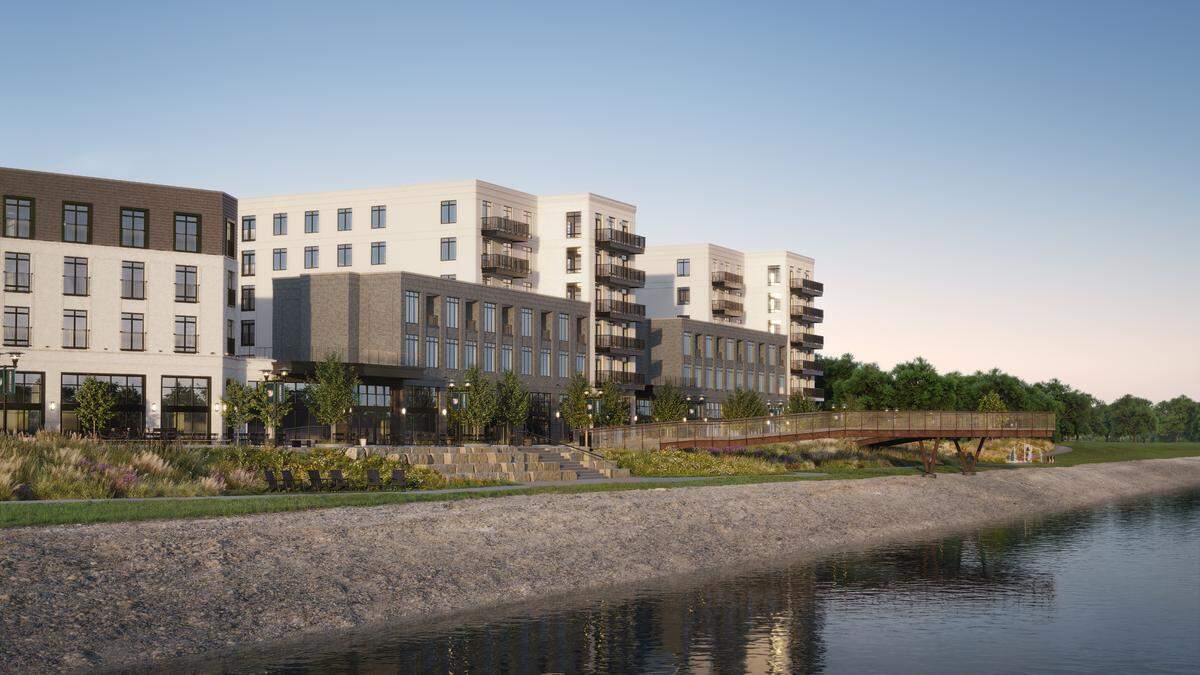 Rendering of proposed Levee Park on the Berkley Riverfront