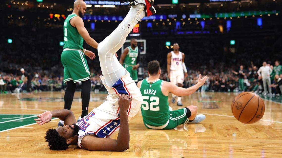 Will former KU center Joel Embiid be available for Philadelphia 76ers on Monday?