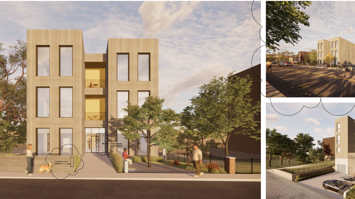 Renderings of a proposed six-plex on Summit Street in the Westside North neighborhood.