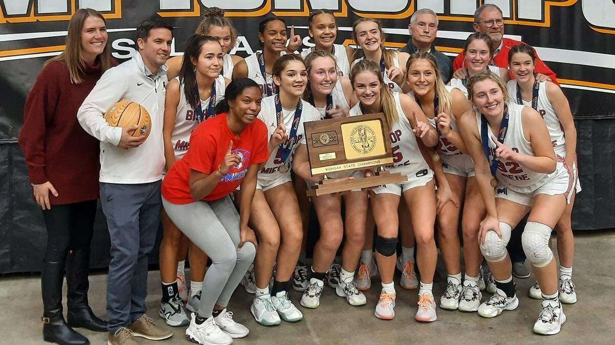 The Bishop Miege High School girls basketball team is the state champion of Kansas Class 4A hoops for the 2021-22 season.