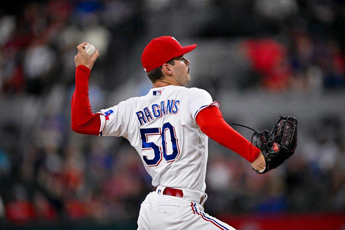 Relief pitcher Cole Ragans is one of two players the Royals received from the Texas Rangers on Friday in exchange for Aroldis Chapman.