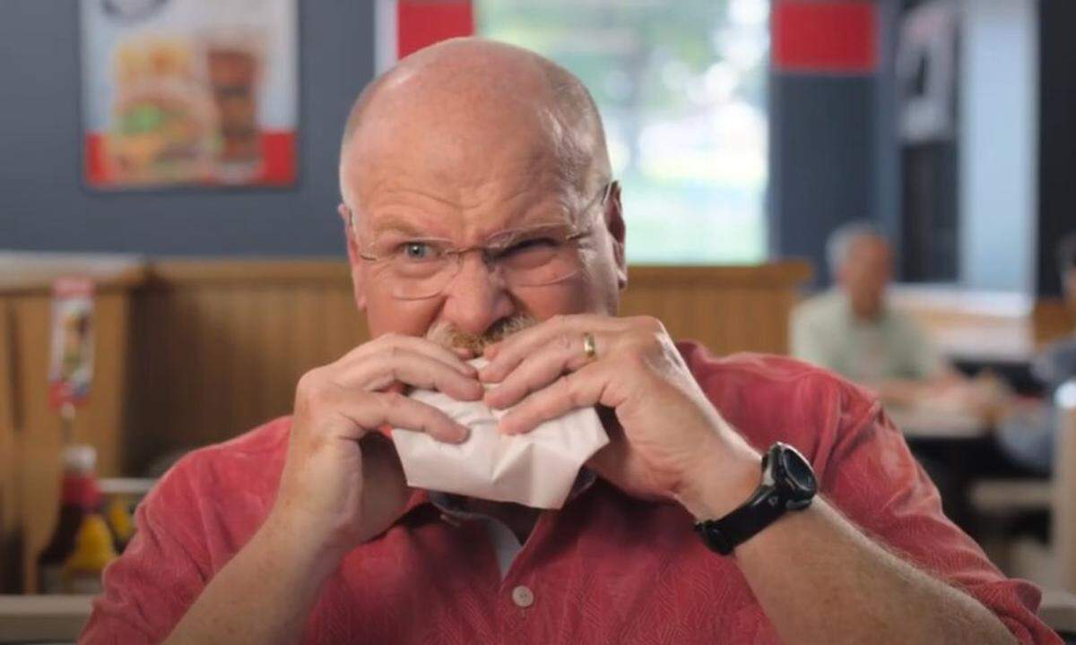 Andy Reid got to take a bite out of a cheeseburger in a new spot for State Farm.