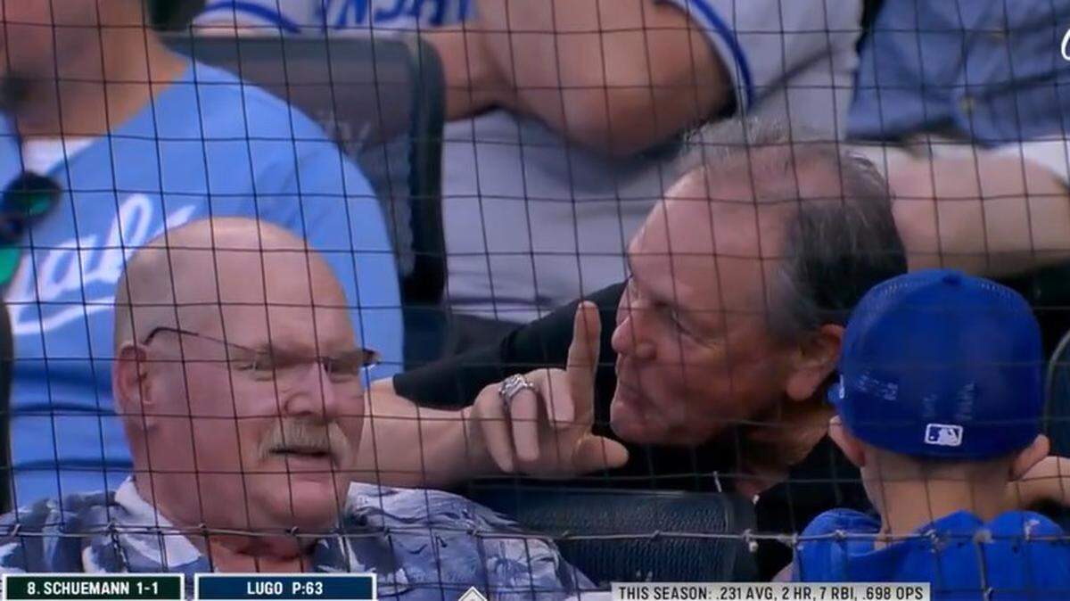 Chiefs coach Andy Reid and former Royals manager Ned Yost were seen chatting at Saturday’s game at Kauffman Stadium.