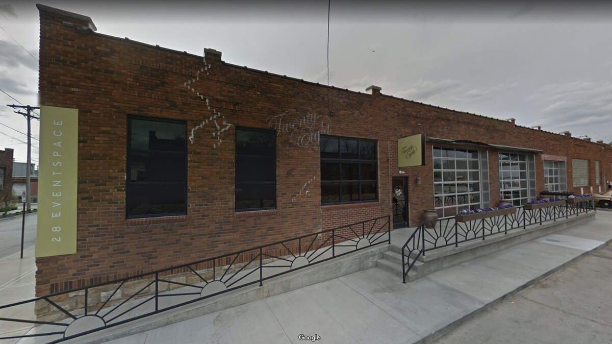 A Google Street View photo of 28 Event Space, a popular Kansas City wedding event space in the Crossroads district. This image was taken in April 2017.
