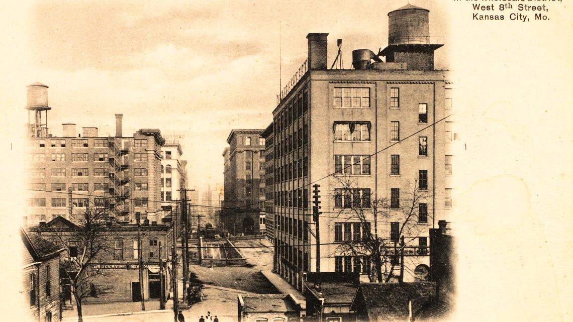 West Eighth Street in Kansas City is seen around 1890.