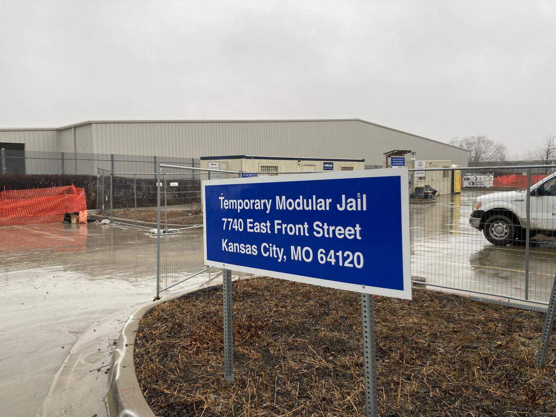 Kansas City's temporary jail under construction on March 4, 2026.