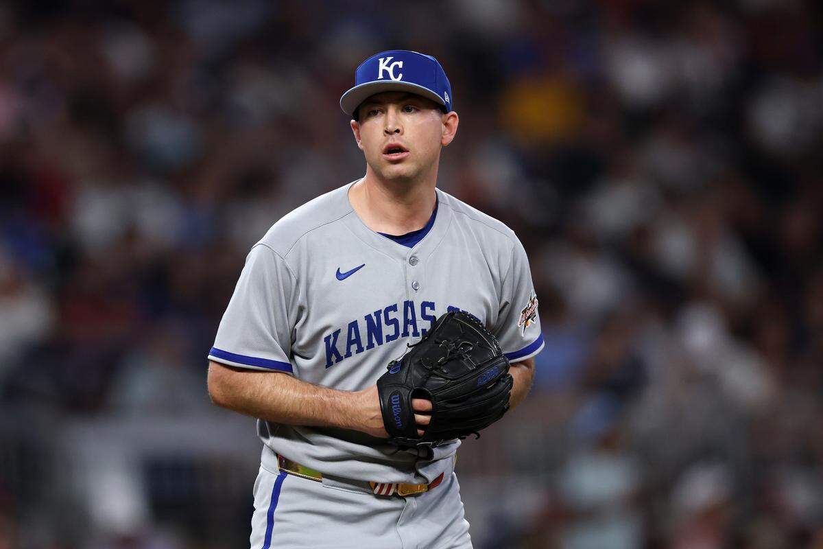 Kris Bubic #50 of the Kansas City Royals throws a pitch during the sixth inning of the MLB All-Star Game at Truist Park on July 15, 2025 in Atlanta, Georgia.