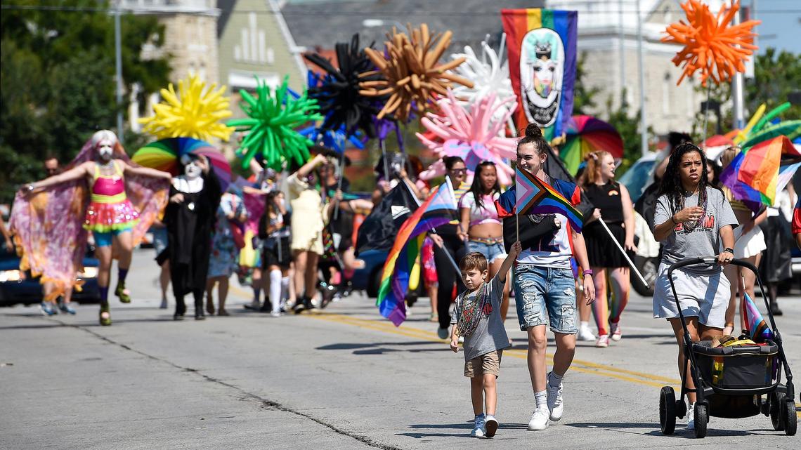 A parade beginning at Westport Road and Broadway Boulevard kicked off the two-day 2021 Kansas City Pride Festival Saturday, Aug. 21, 2021.