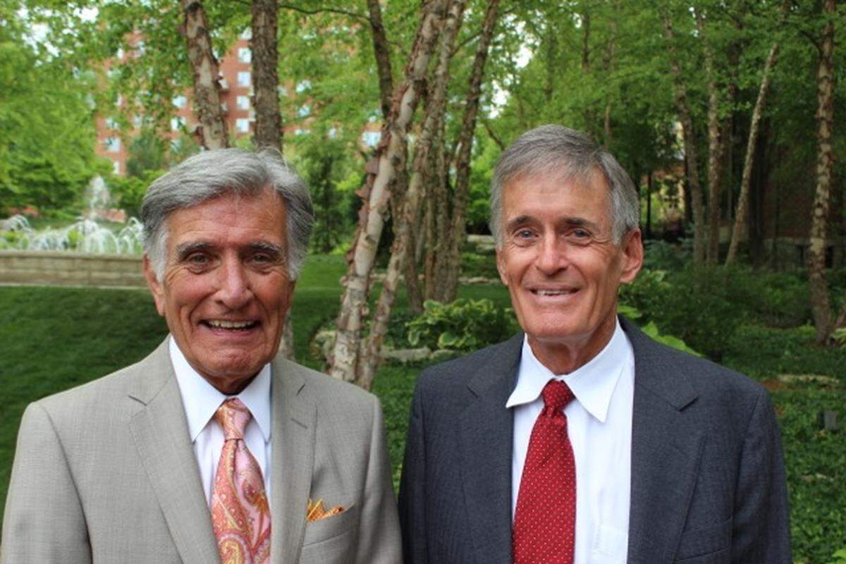 Dr. Michael L. Cooper, right, with his brother David, who also participated in the “war games” at Cooper Creek.