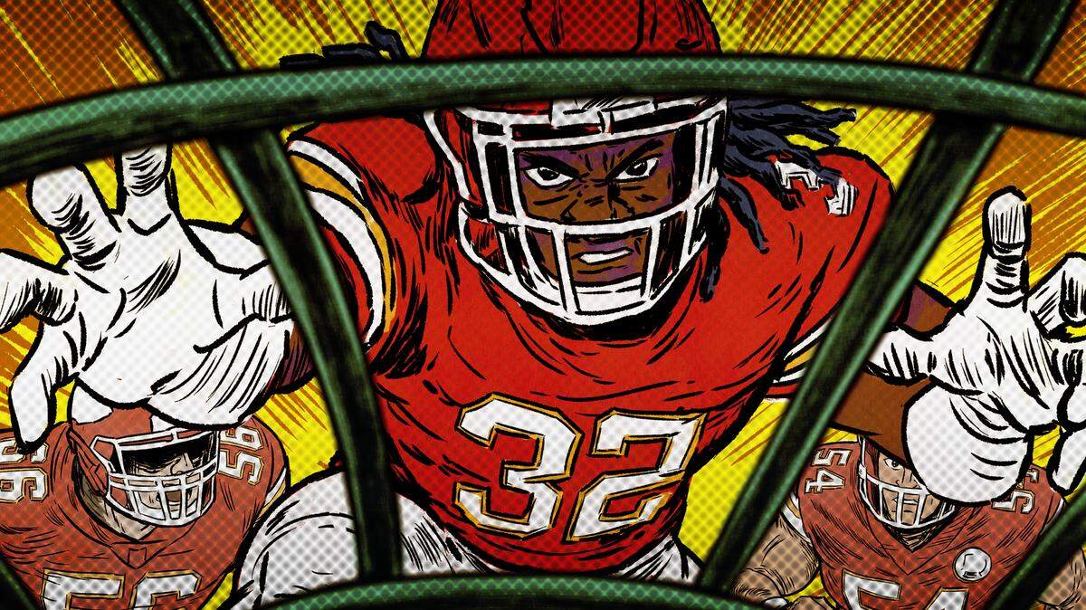 Illustration of Nick Bolton for the upcoming Chiefs game against the Eagles.