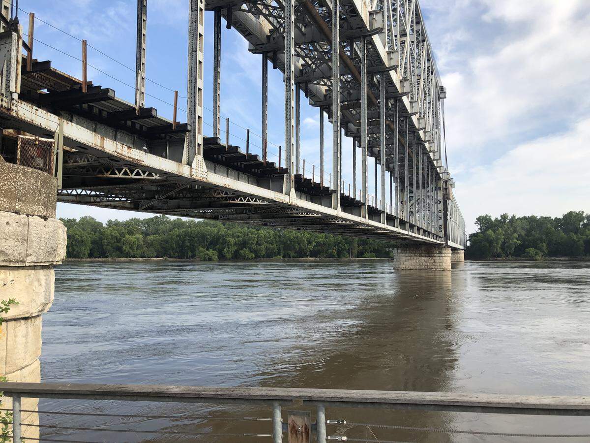 The ASB Bridge, viewed from the Riverfront Heritage Trail.