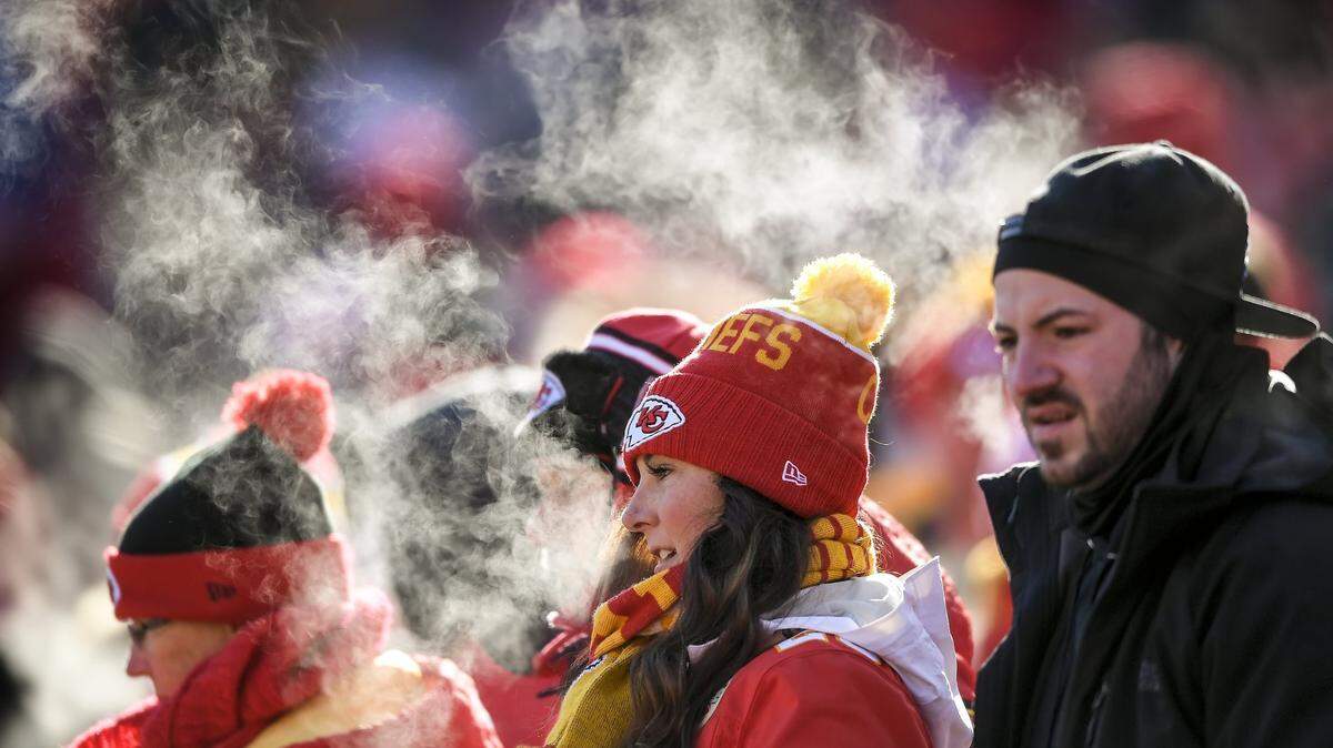 Kansas City Chiefs fans know all about watching their team play in freezing temperatures. This photo was taken in December 2016 at Arrowhead Stadium when the Chiefs played the Tennessee Titans.